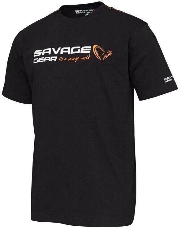 Tricou Savage Gear Signature Logo, Black Ink, Small
