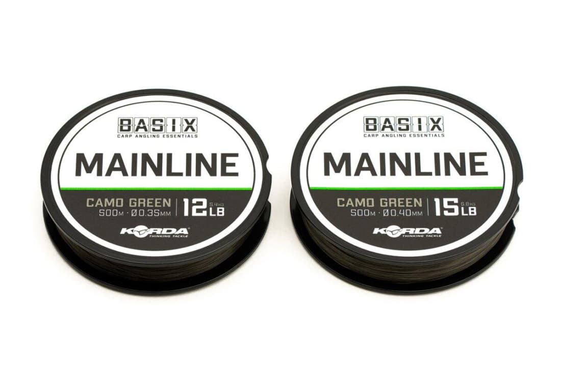Fir monofilament Korda Basix Mainline, Camo Green, 0.35/5.44kg/1000m