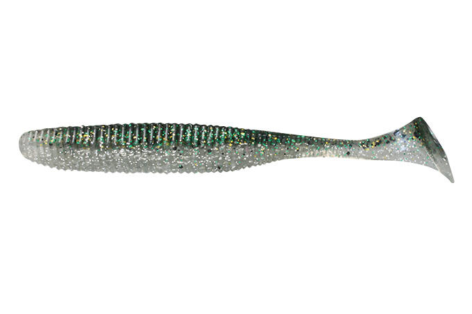 Shad Jackall Rhythm Wave, Dark Thunder-Clear Silver, 7cm, 8buc/plic