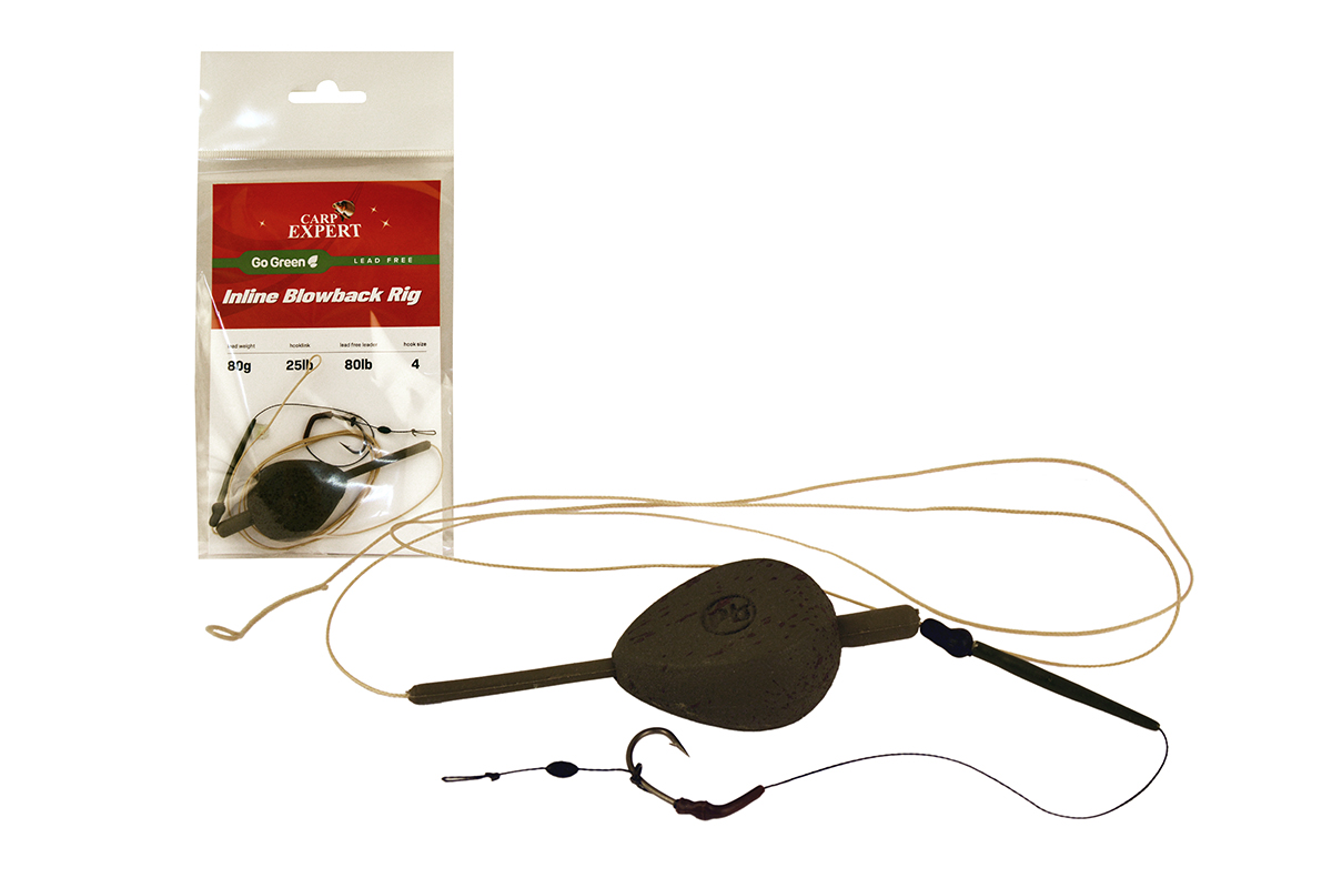 Montură CXP Inline Blow Back Carp Expert Leadfree Go Green Nr.4/80g, 1buc/plic