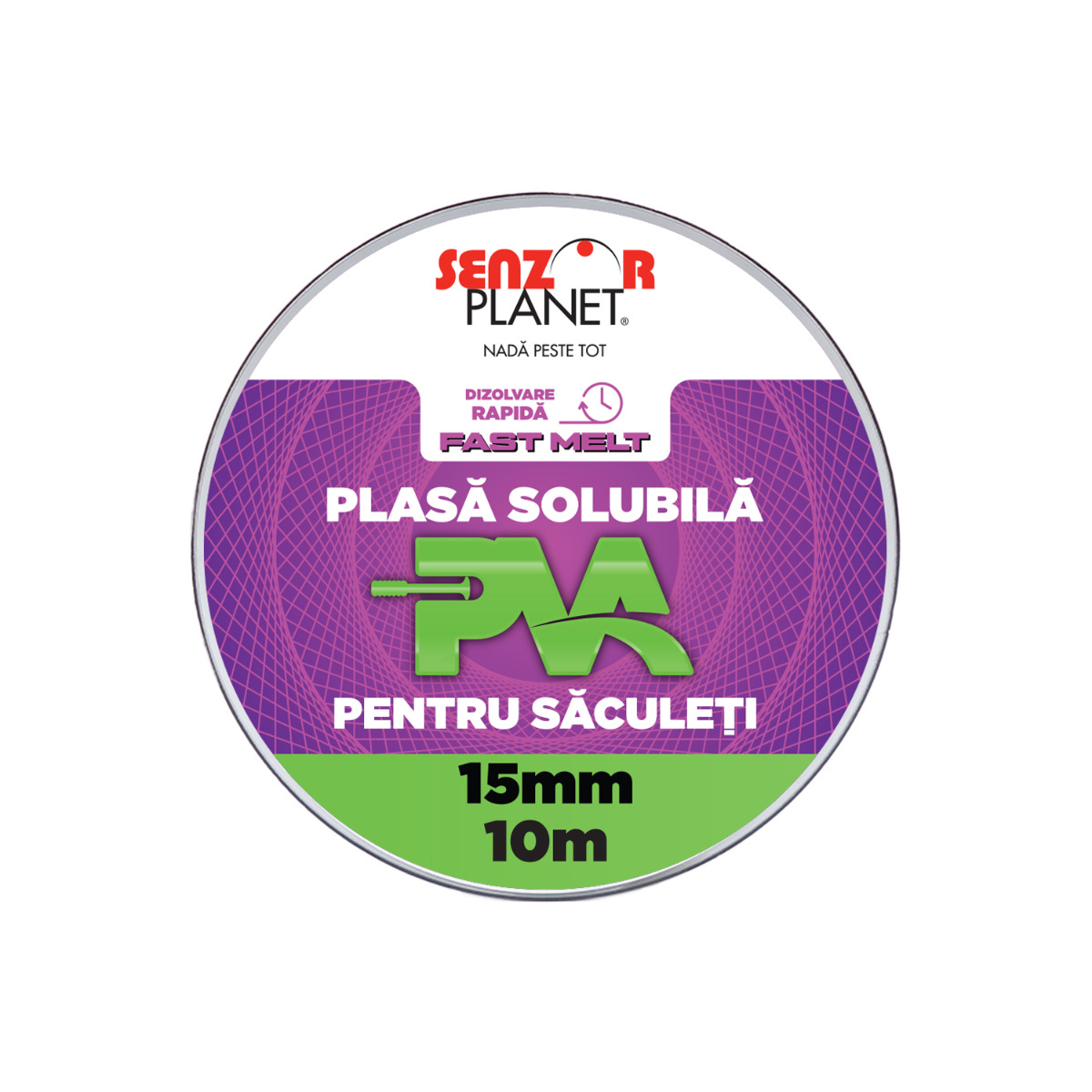 Rezervă plasă solubilă pentru săculeți Senzor Planet PVA 15mm, 10m