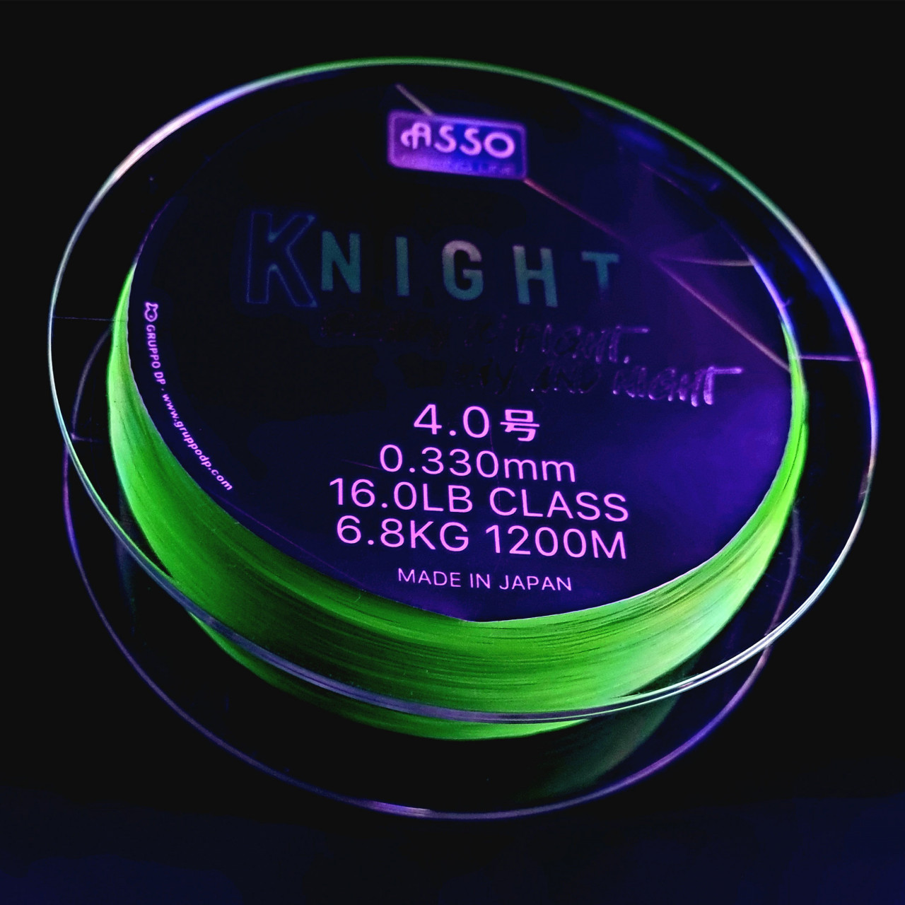 Asso KNight 1200m 0.260mm 4.5kg Fluorescent Chartreuse