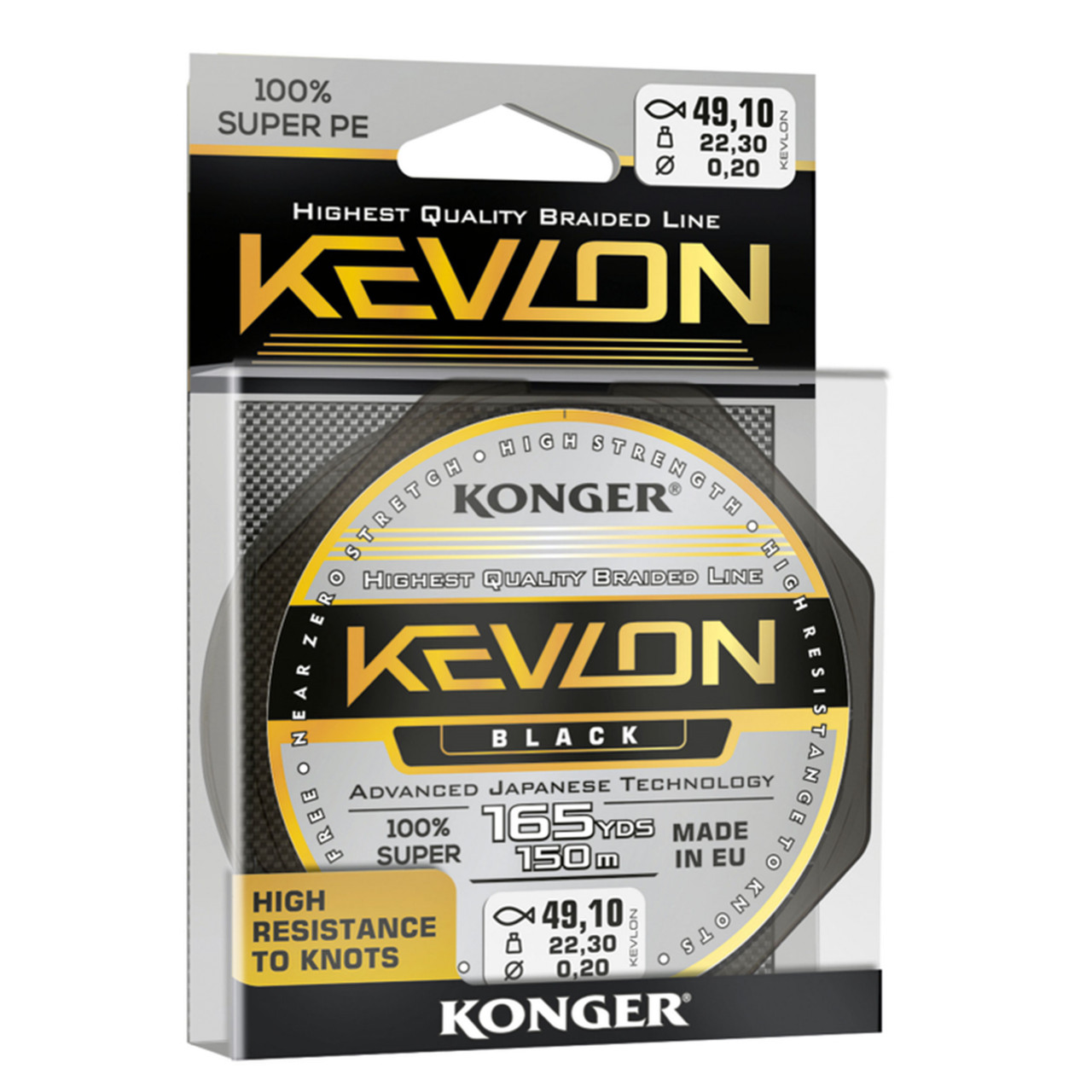 Fir Textil Konger Kevlon X4 0.14mm 14.5kg 150m Black
