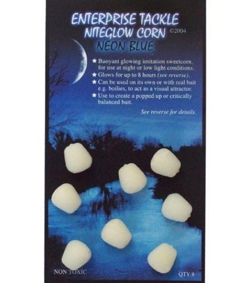 Porumb artificial Enterprise Tackle Niteglow Sweetcorn Pop-up, Neon Blue, 8buc/plic