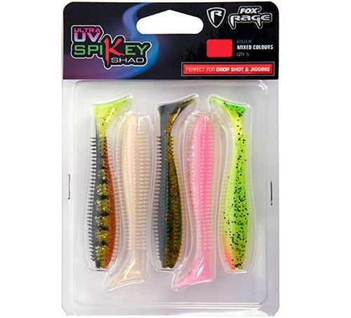 Grub Fox Rage Spikey Shad Ultra UV Mixed Colours 9cm 5buc/plic