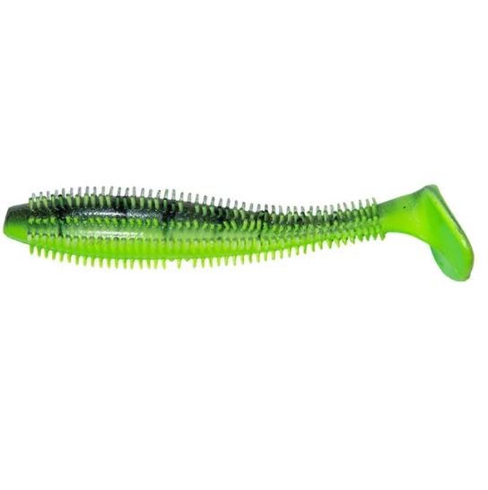 Grub Fox Rage Spikey Shad UV, Glow Perch, 9cm