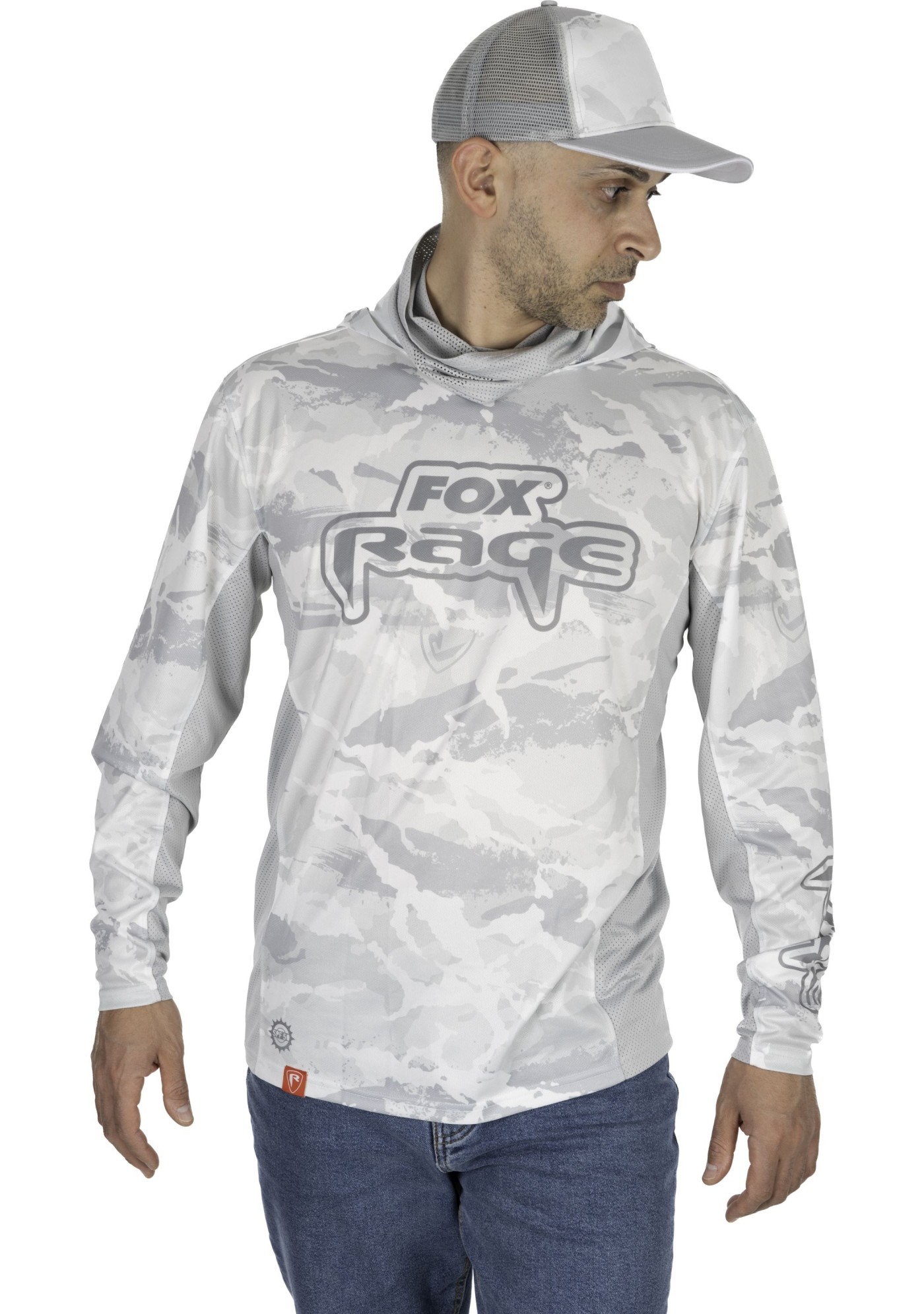 Bluză Fox Rage UV Hooded Performance Top, mărime X-Large, Culoare Camo Gray