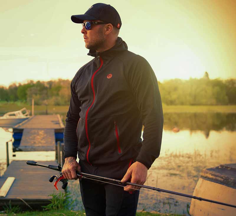 Hanorac Fox Rage Pro Series Technical Hoody, Storm Grey & Chilli Red, Small