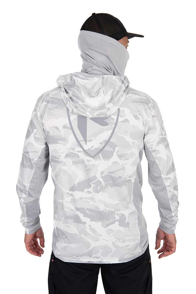 Bluză cu protecție UV Fox Rage UV Hooded Top, Light Camo, Medium