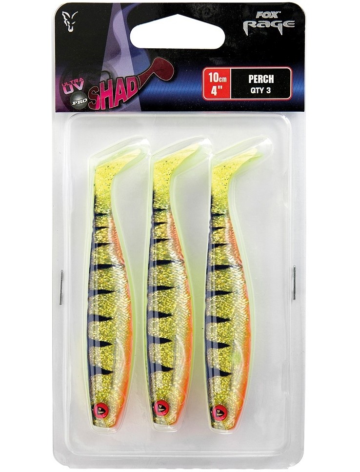 Shad Fox Rage Pro Shad, UV Perch, 10cm, 3buc/blister