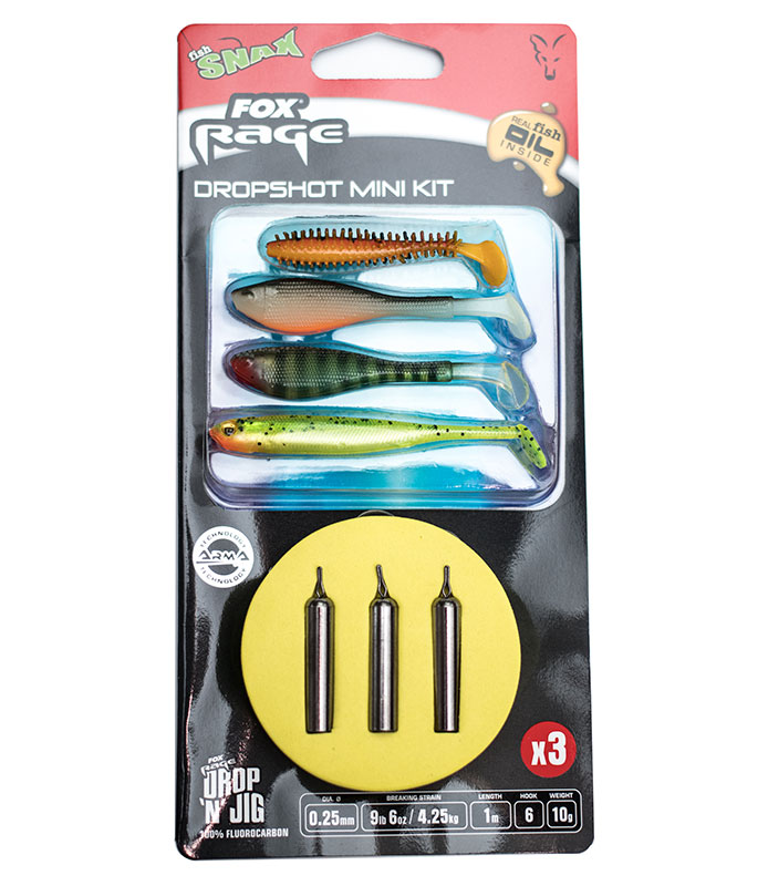 MONTURĂ FOX RAGE READY RIG DROPSHOT MINI KIT  1M  10G  NR.6  3BUC/PLIC