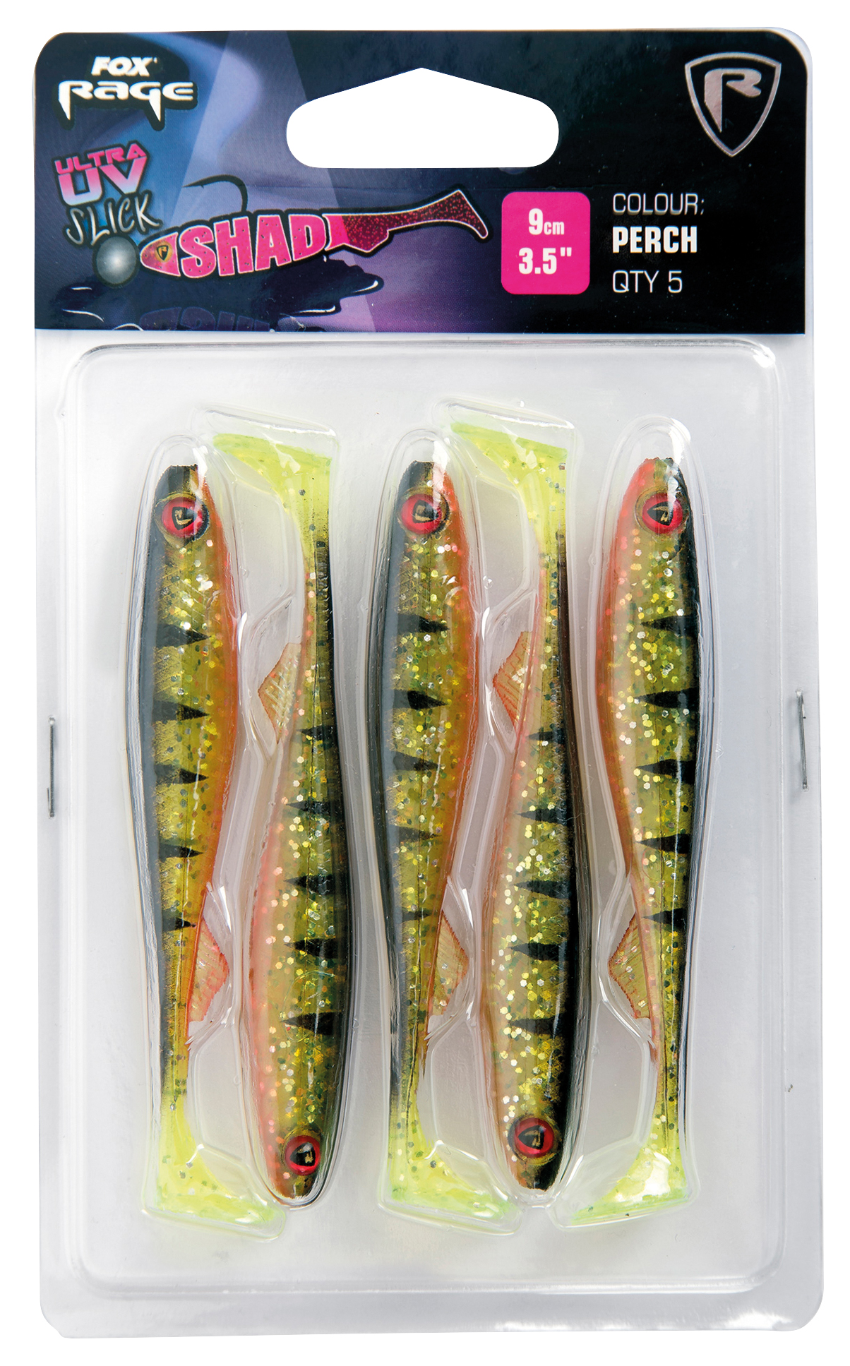 SHAD FOX RAGE SLICK SHAD ULTRA UV PERCH 9CM 5BUC/PLIC
