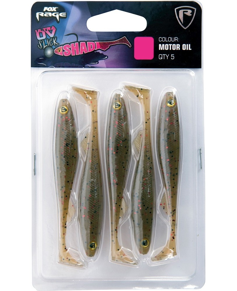 SHAD FOX RAGE SLICK SHAD ULTRA UV MOTOR OIL 7CM 5BUC/PLIC