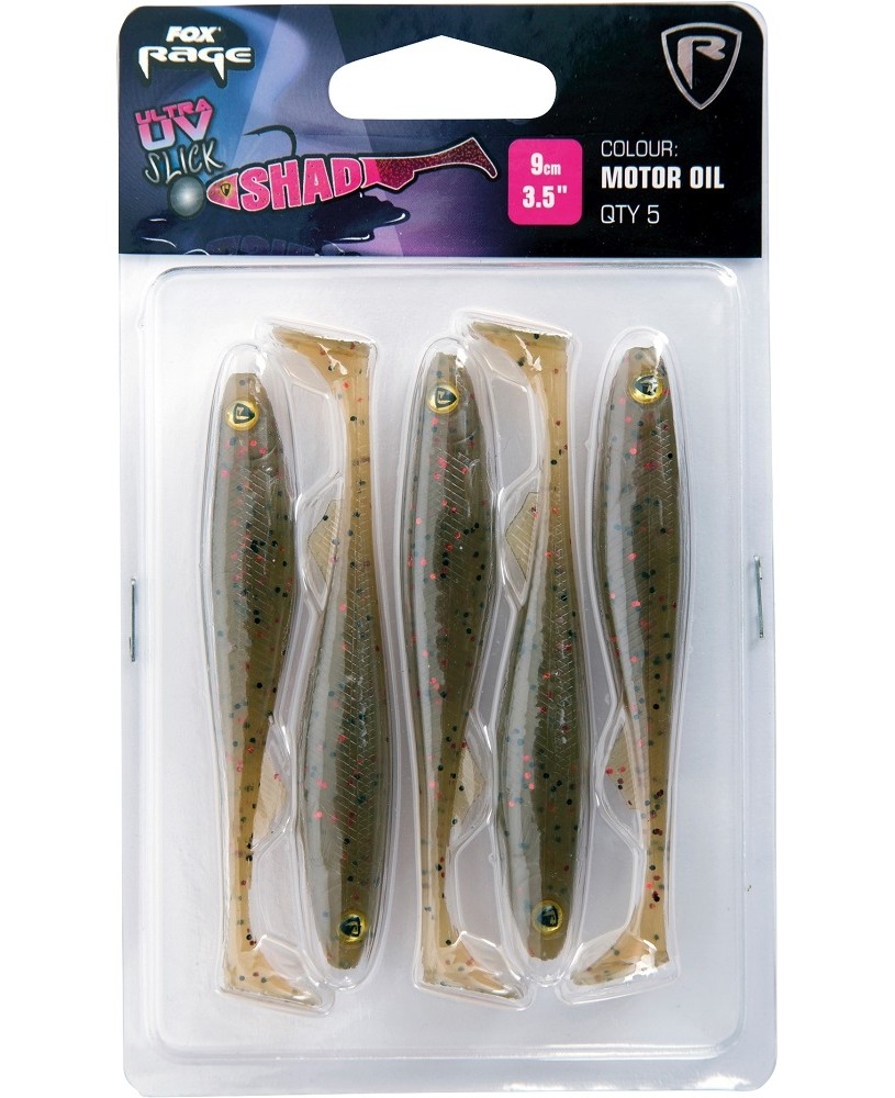SHAD FOX RAGE SLICK SHAD ULTRA UV MOTOR OIL 9CM 5BUC/PLIC