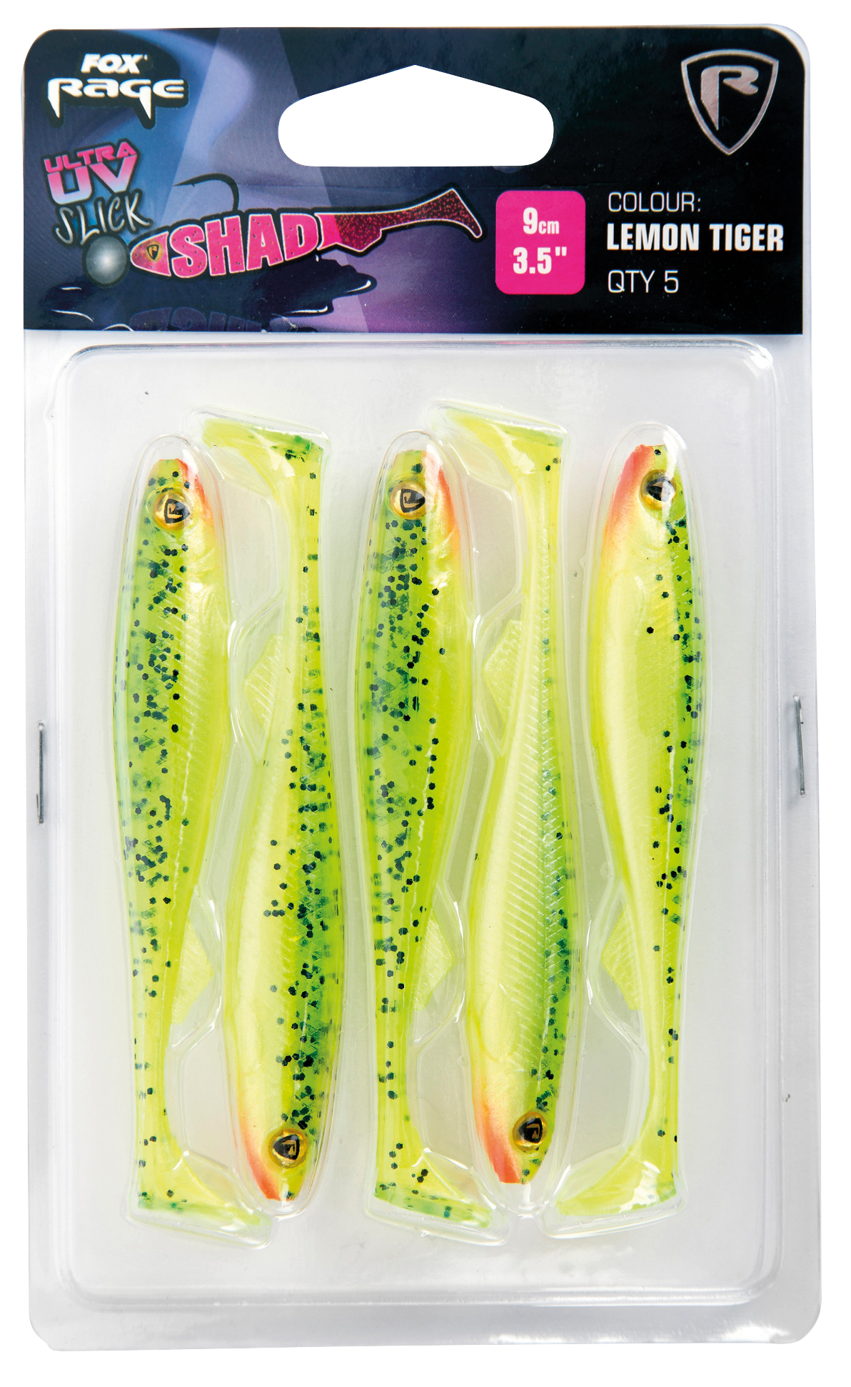 SHAD FOX RAGE SLICK SHAD ULTRA UV LEMONTIGER 9CM 5BUC/PLIC