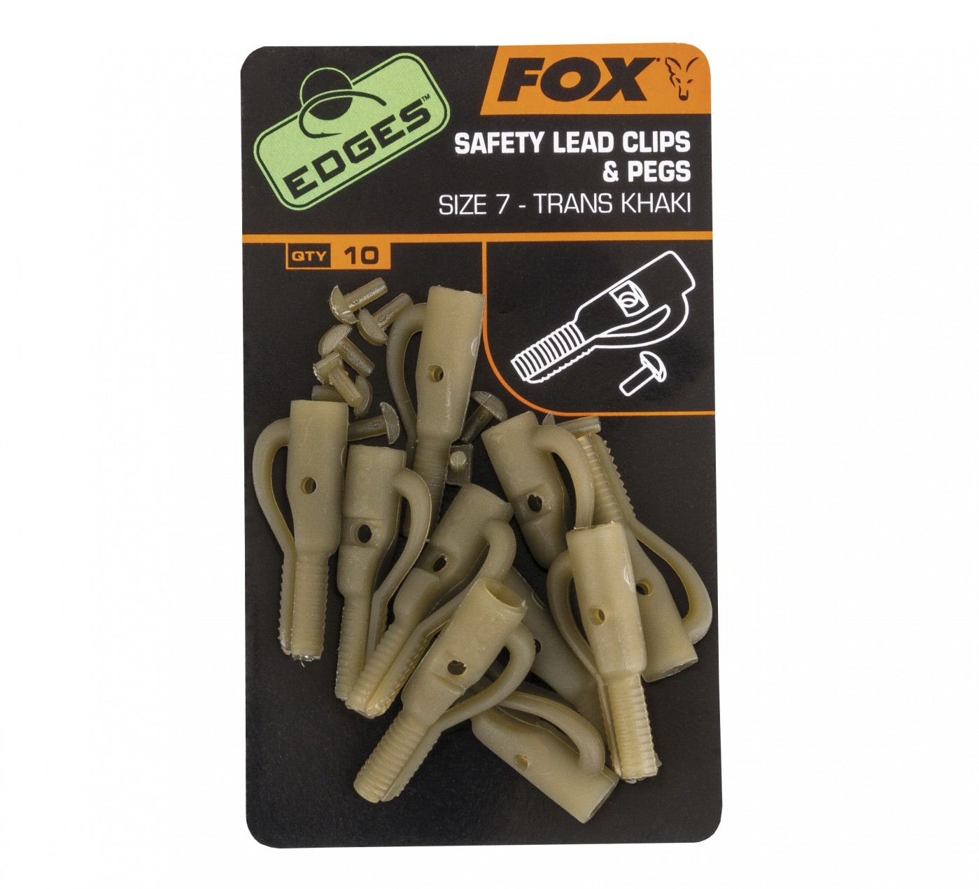 CLIPSURI FOX EDGES™ LEAD CLIP + T-PEGS NR.7  10BUC/PLIC