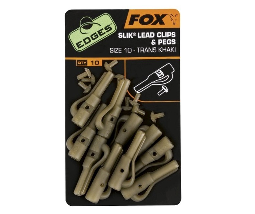 CLIPSURI PLUMB PIERDUT FOX EDGES™ SILK® LEAD CLIP + PEGS NR.10  10BUC/PLIC