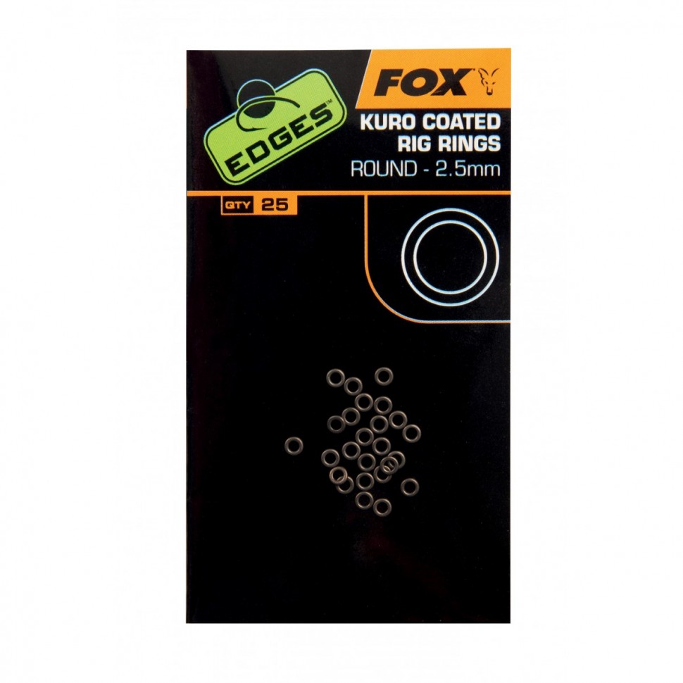 INELE FOX EDGES™ KURO COATED RIG RINGS SMALL 2.5MM 25BUC/PLIC