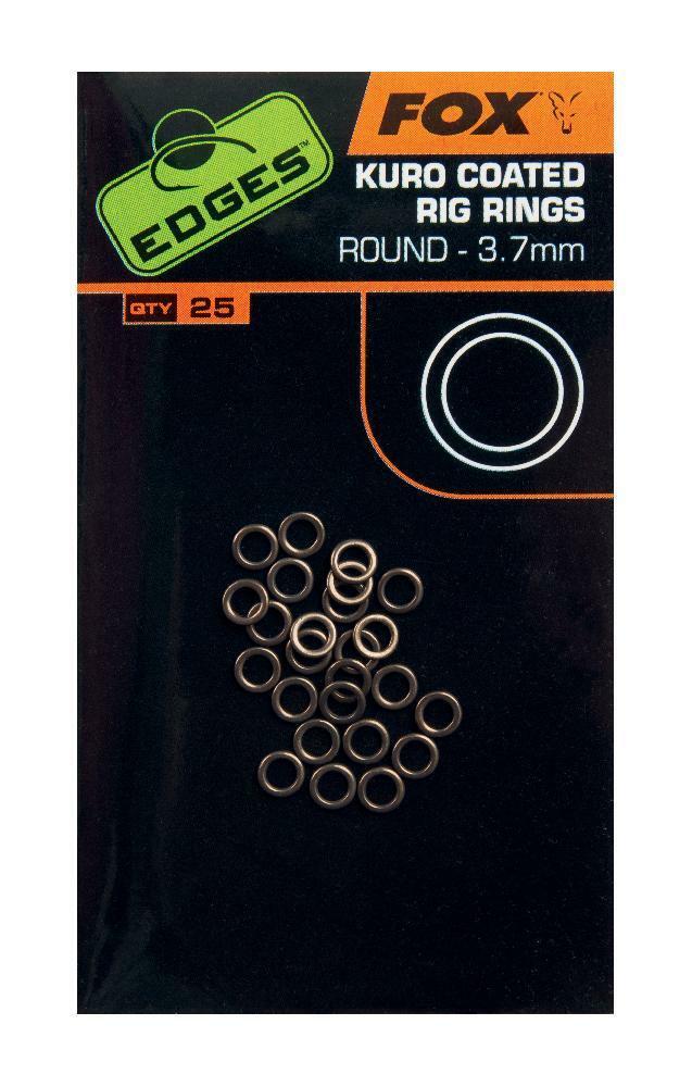 INELE FOX EDGES™ KURO COATED RIG RINGS LARGE 3.7MM 25BUC/PLIC
