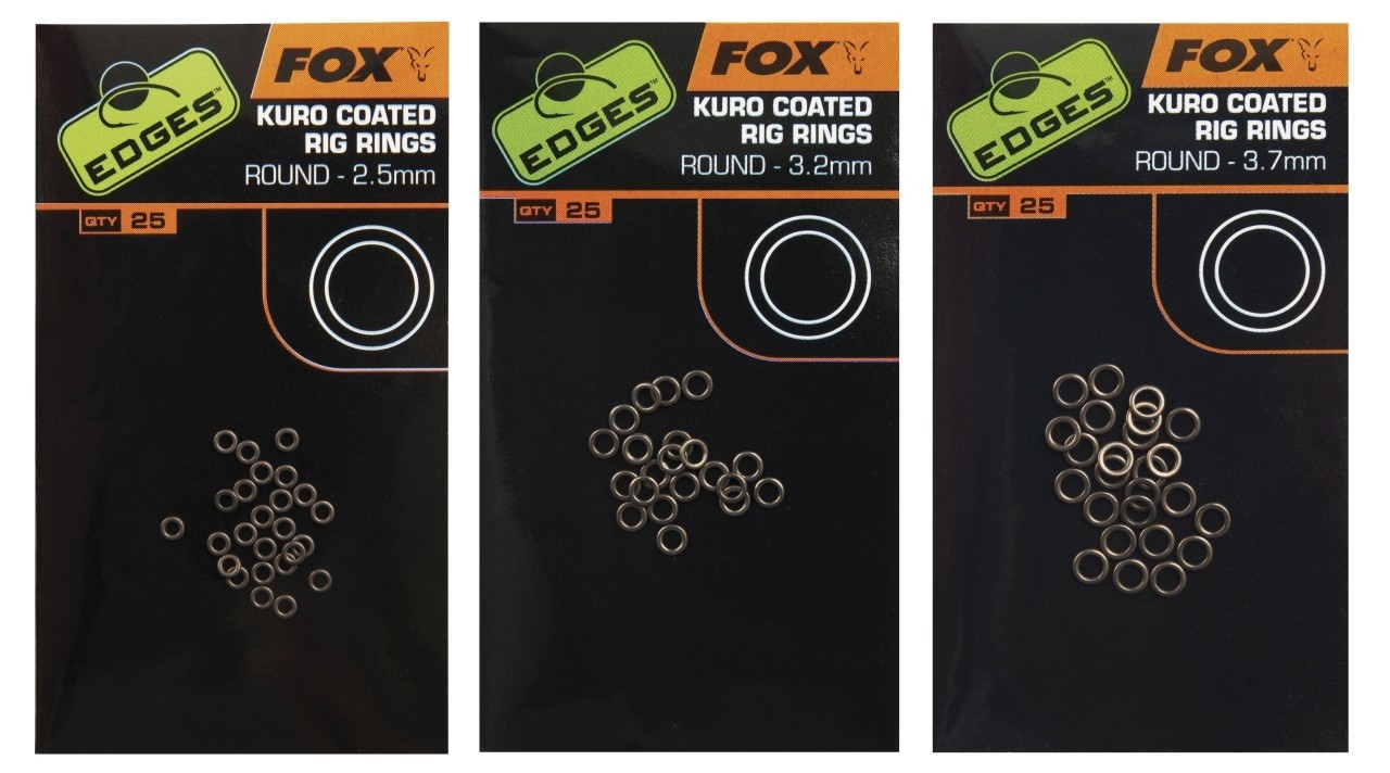 INELE FOX EDGES™ KURO COATED RIG RINGS LARGE 3.7MM 25BUC/PLIC