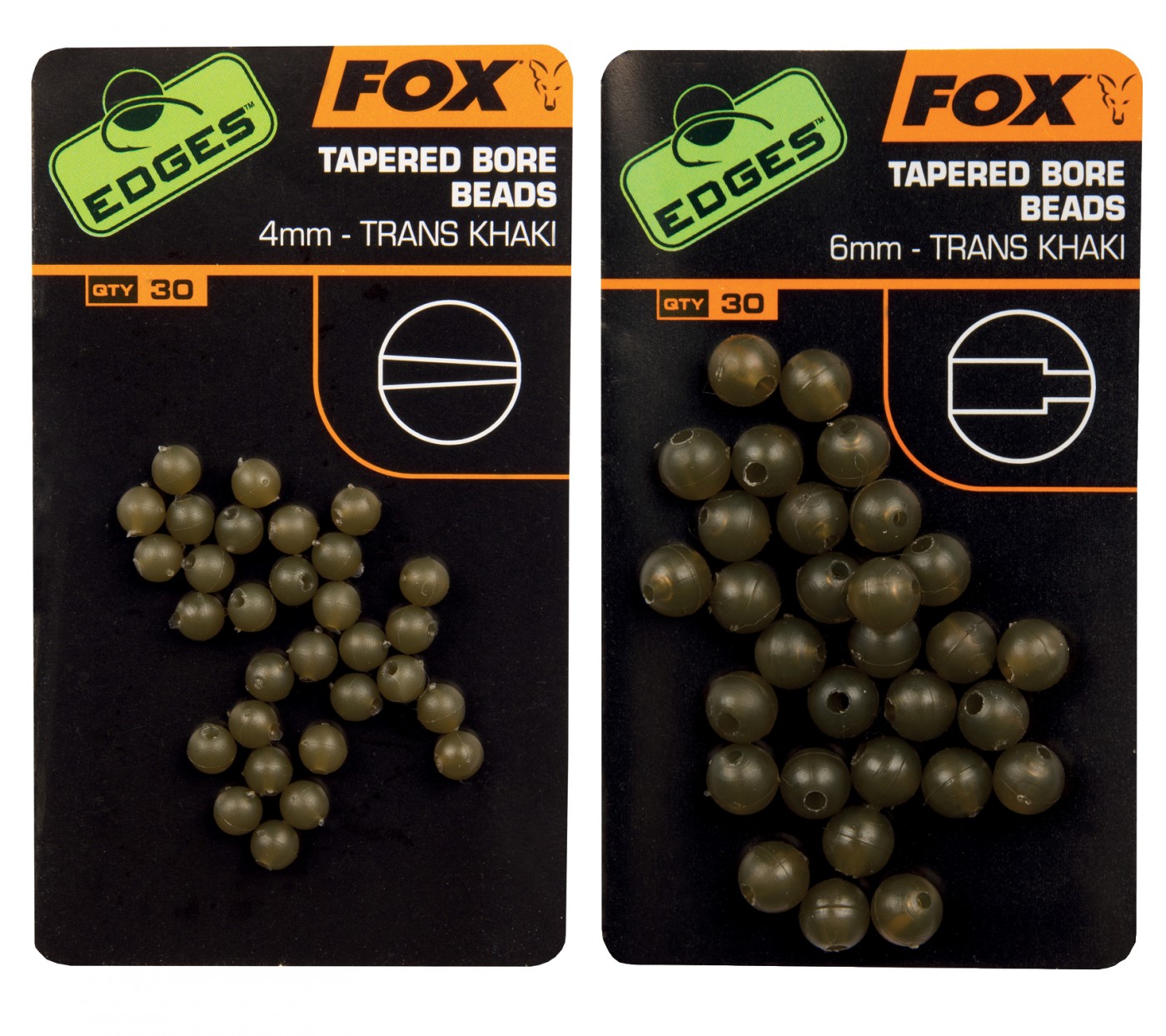 BILUȚE ANTIȘOC FOX EDGES™ TAPERED BORE BEADS 4MM 30BUC/PLIC