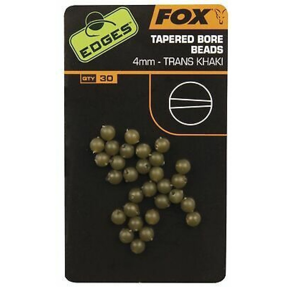 BILUȚE ANTIȘOC FOX EDGES™ TAPERED BORE BEADS 4MM 30BUC/PLIC