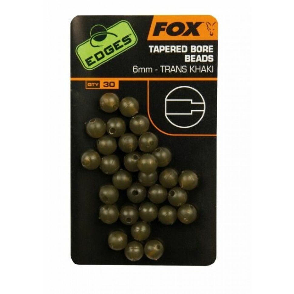 BILUȚE ANTIȘOC FOX EDGES™ TAPERED BORE BEADS 6MM 30BUC/PLIC