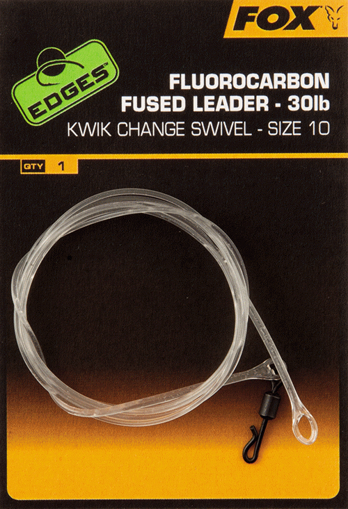 MONTURĂ FOX EDGES™ FLUOROCARBON FUSED LEADERS KWIK CHANGE SWIVELS NR.10 75CM