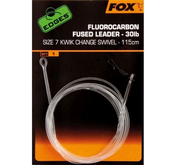 MONTURĂ FOX EDGES™  FLUOROCARBON FUSED LEADERS KWIK CHANGE NR.7 115CM