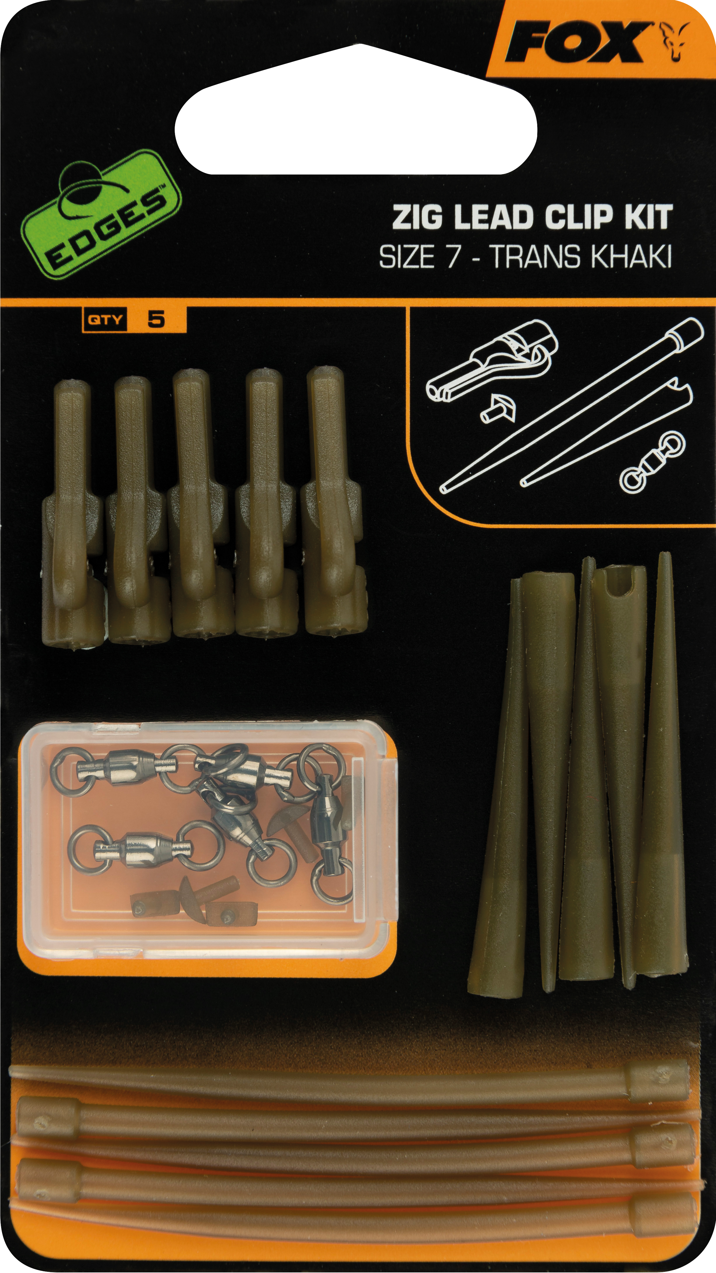 KIT MONTURĂ FOX EDGES™ ZIG LEAD CLIP 5X5BUC/BLISTER