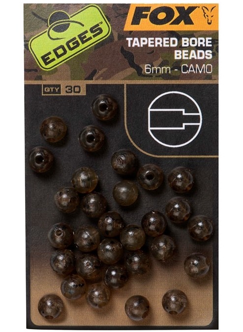 BILUȚE ANTIȘOC FOX EDGES™ CAMO TAPERED BORE BEADS 6MM 30BUC/PLIC