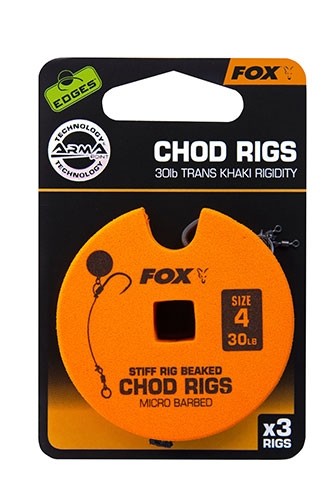 MONTURĂ FOX EDGES™ STIFF CHOD STANDARD NR.4 30LB 3BUC/ROLĂ