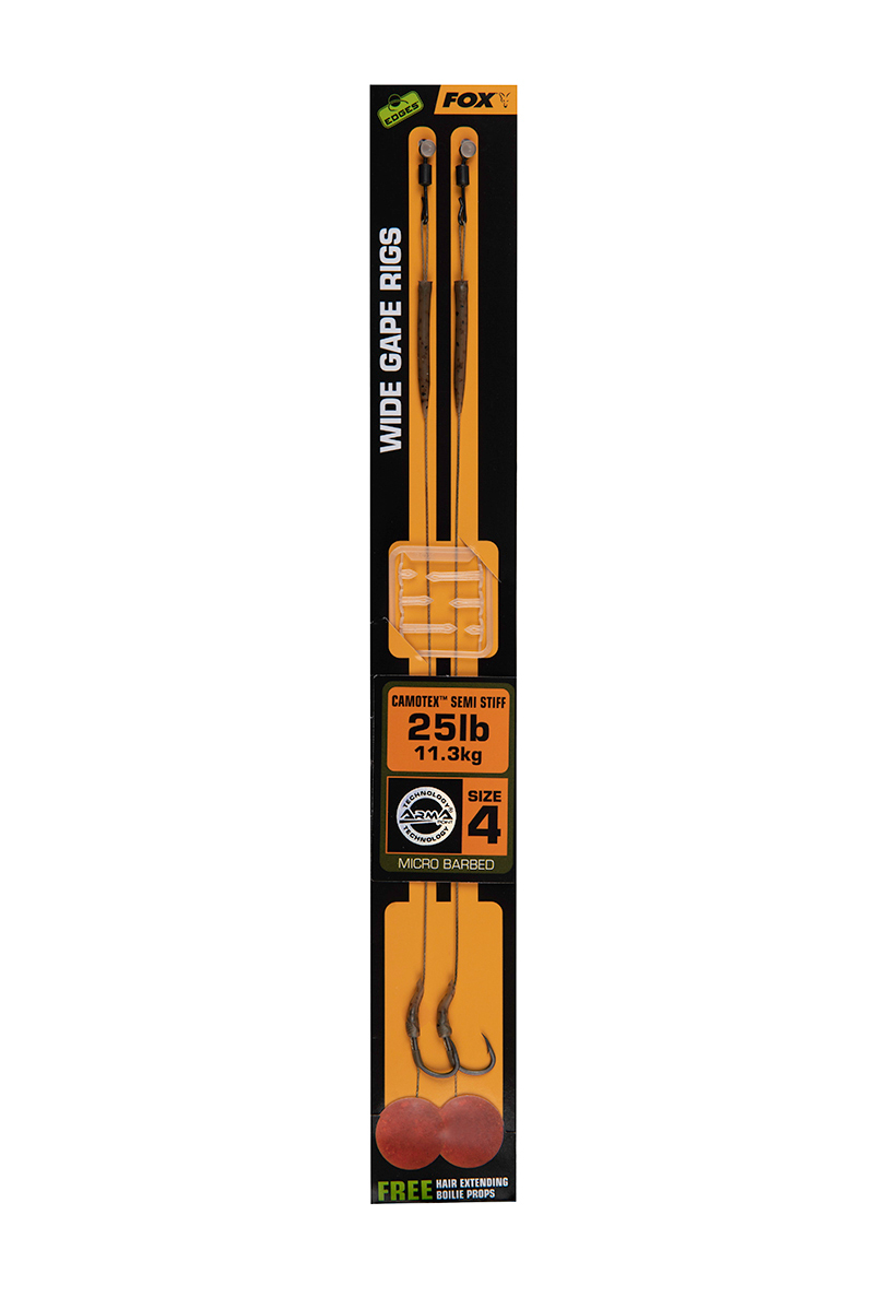 RIG FOX EDGES™ WIDE GAPE CAMOTEX SEMI STIFF NR.4, 2BUC/PLIC