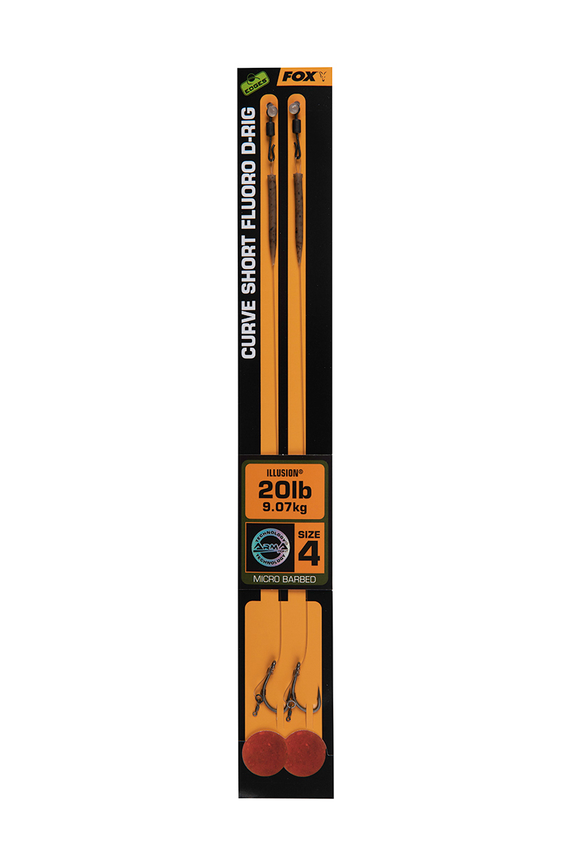 RIG FOX EDGES™ CURVE SHORT FLUORO D-RIG NR.2, 2BUC/PLIC