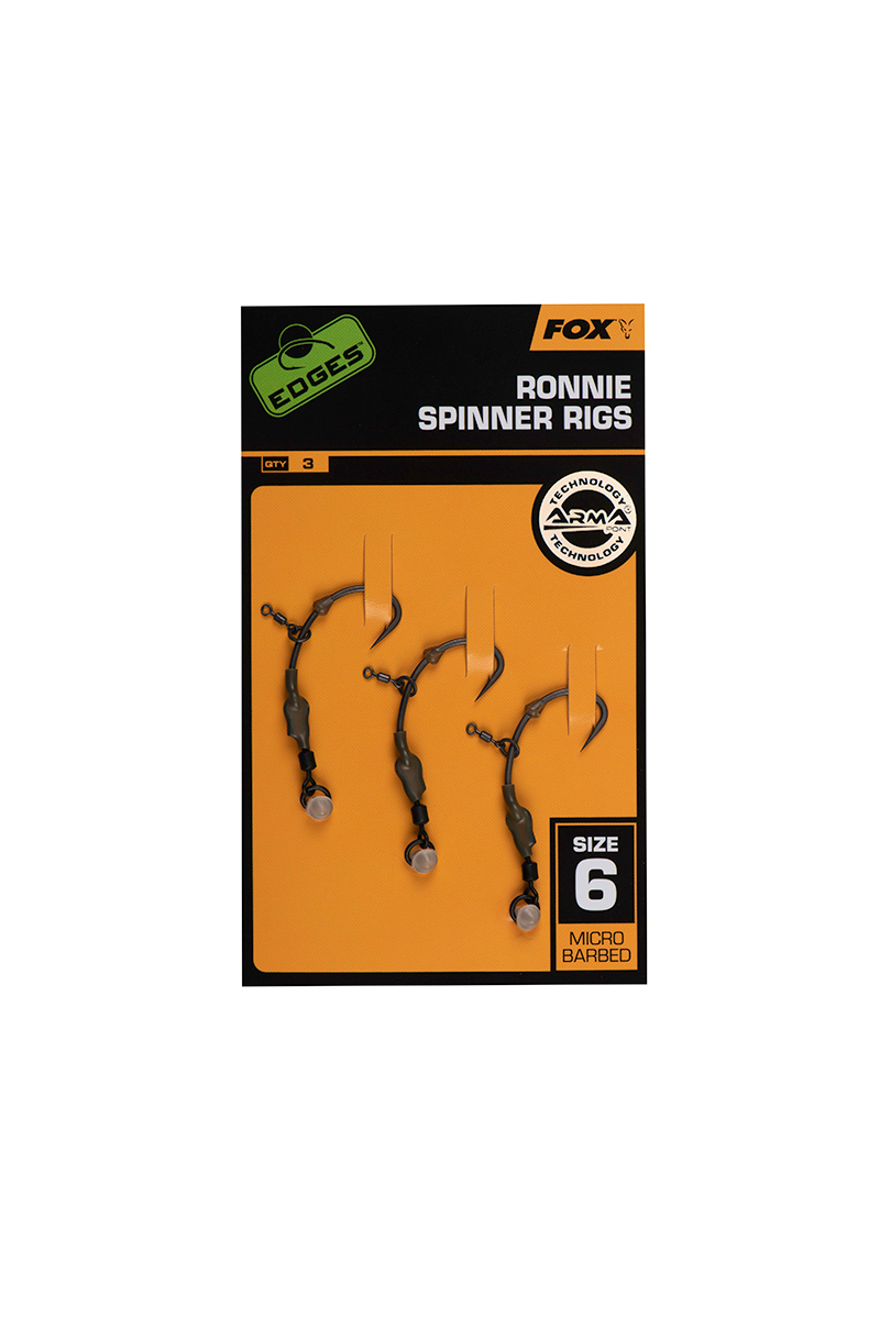 MONTURĂ FOX EDGES™ RONNIE SPINNER RIGS NR.6, 3BUC/PLIC