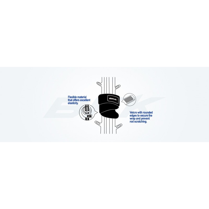 Bandă prindere lansete BKK Mr. Stretch Rod Wrap, Large, 2buc/set