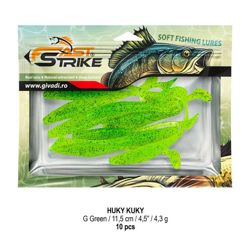 Shad Fast Strike Huky Kuky, G Green, 11.5cm/4.3g, 10buc/plic