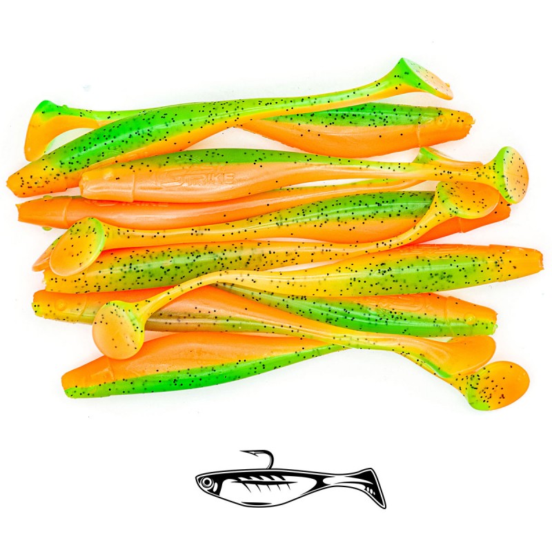 Shad Fast Strike Huky Kuky, Orange Green, 11.5cm/4.3g, 10buc/plic
