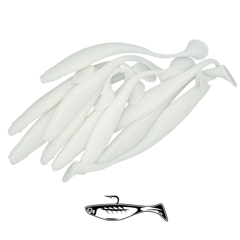 Shad Fast Strike Huky Kuky, White Milch, 11.5cm/4.3g, 10buc/plic