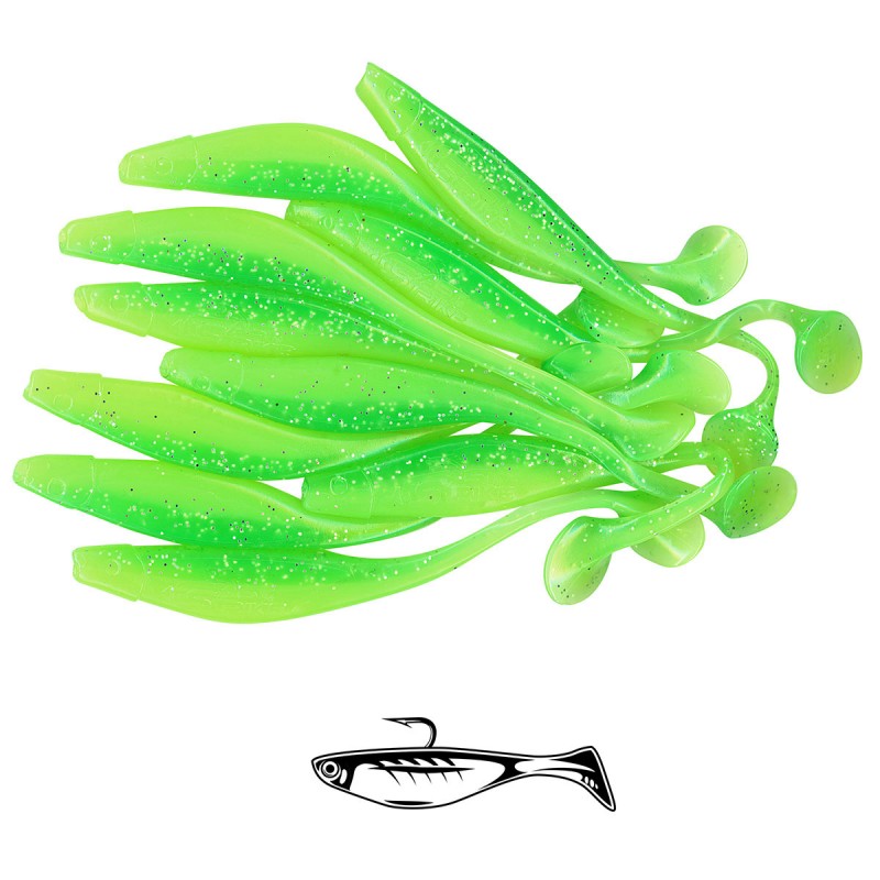 Shad Fast Strike Huky Kuky, Limetreuse, 11.5cm/4.3g, 10buc/plic