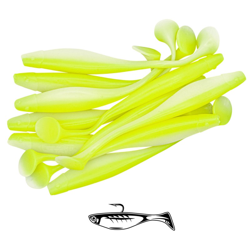 Shad Fast Strike Huky Kuky, Chartreuse White, 11.5cm/4.3g, 10buc/plic