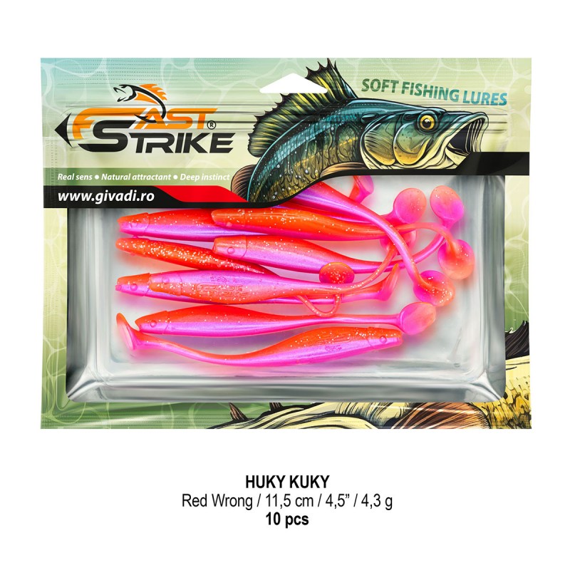 Shad Fast Strike Huky Kuky, Red Wrong, 11.5cm/4.3g, 10buc/plic