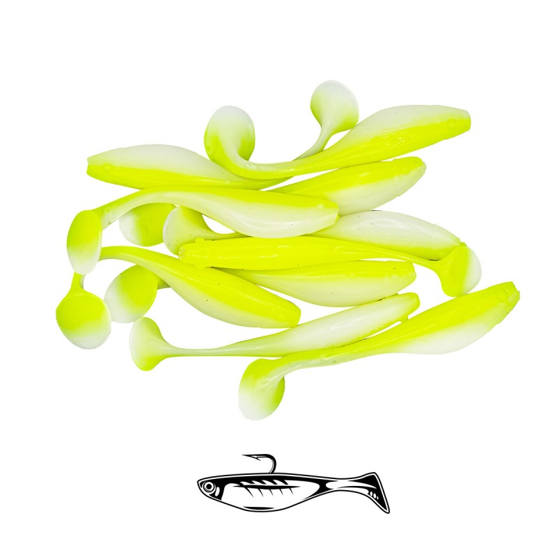Shad Fast Strike Huky Kuky, Chartreuse White, 7.5cm/2.7g, 10buc/plic