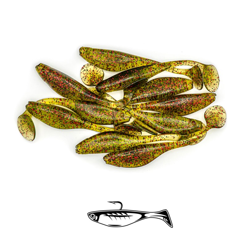Shad Fast Strike Huky Kuky, Motor Oil, 7.5cm/2.7g, 10buc/plic
