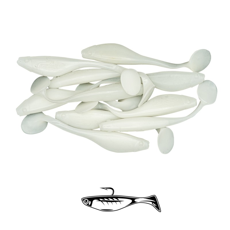 Shad Fast Strike Huky Kuky, White Milch, 7.5cm/2.7g, 10buc/plic