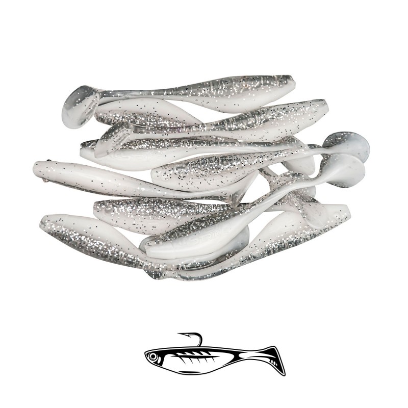 Shad Fast Strike Huky Kuky, White Phantom, 7.5cm/2.7g, 10buc/plic