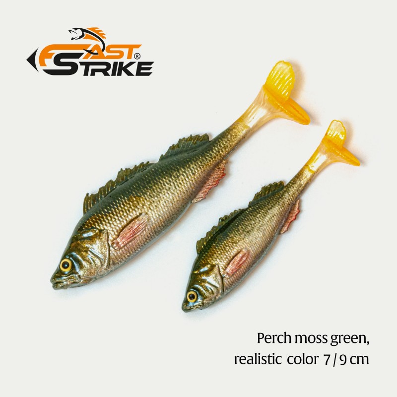 Shad Fast Strike Perch Shad, Perch Moss Green, 7cm/3.5g, 1buc/plic