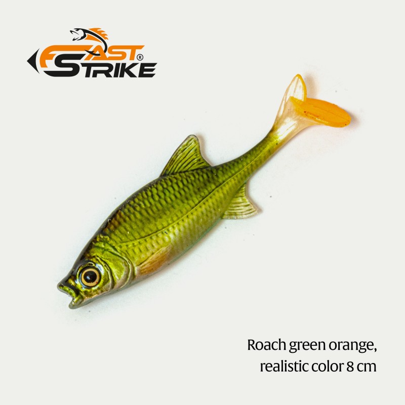 Shad Fast Strike Roach Shad, Roach Green Orange, 8cm/5g, 1buc/blister