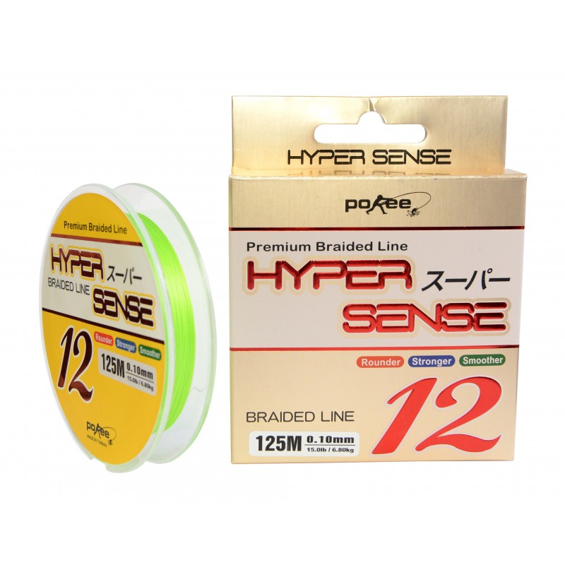 Fir textil Pokee Hyper Sense Super PE 12x, Lime Green, 0.12mm/125m