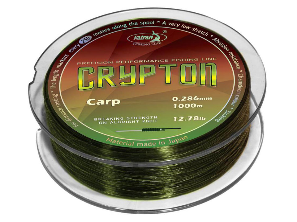 Fir monofilament Katran Crypton Carp, Camo, 0.371mm/21.30lb/9.66kg, 1000m